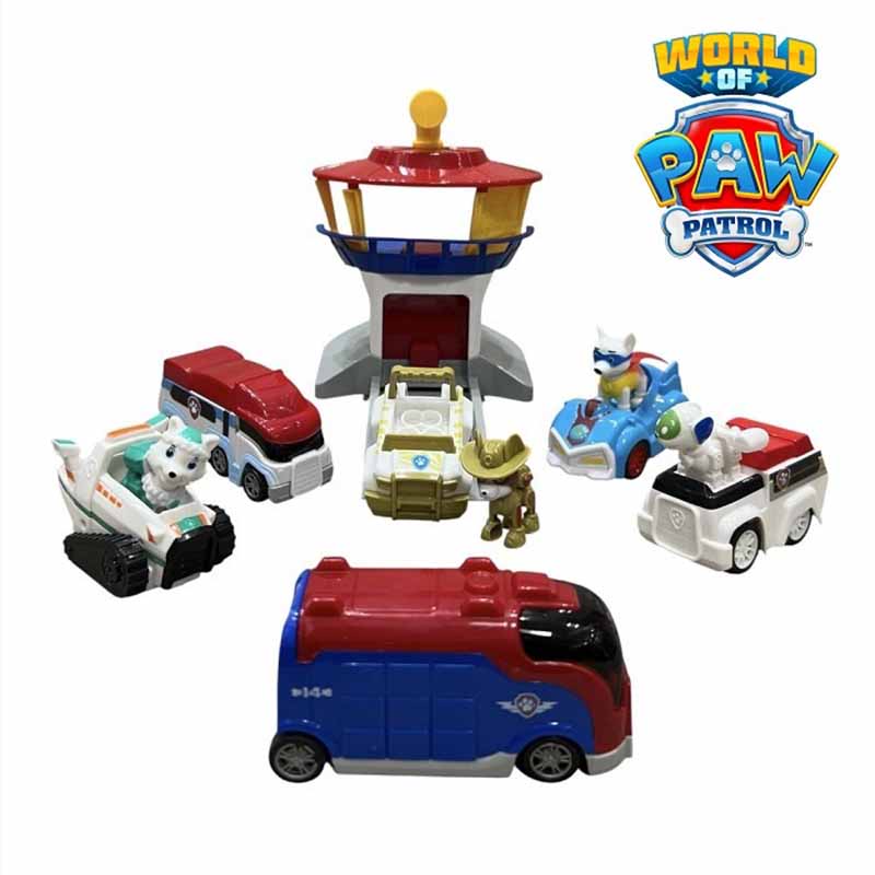 ماشین بازی سگ‌های نگهبان با برج مراقبت مدل Paw Patrol PT 9522 | مجموعه 7 عددی